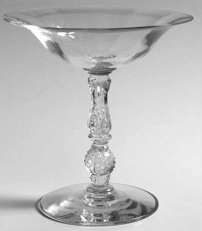 Barbara Fritchie Clear Round Compote (Height X Width)