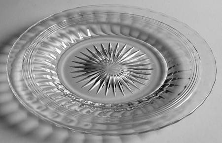 Banded Flute Clear Salad Plate