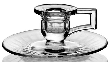 Banded Flute Clear Handled Candlestick