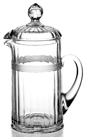 Banded Flute Clear 20 Oz Tankard/Pitcher & Lid