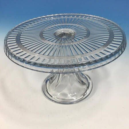 Banded Flute Clear Round Cake Stand
