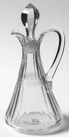 Banded Flute Clear Oil Cruet & Stopper