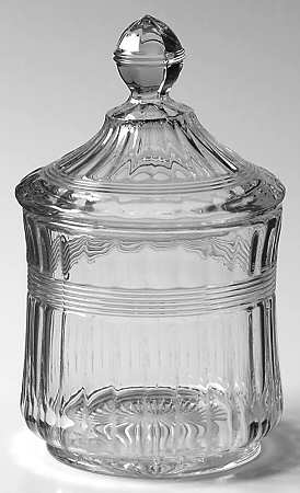 Banded Flute Clear Sugar Bowl & Lid