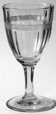 Banded Flute Clear Burgundy Wine