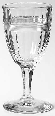 Banded Flute Clear Wine Glass