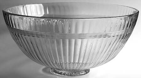 Banded Flute Clear Punch Bowl
