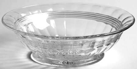 Banded Flute Clear Small Fruit Dessert Bowl