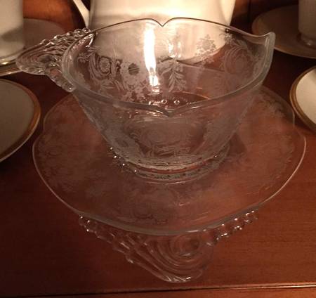 Belvedere (Stem 4090, Etch) Mayonnaise Bowl, Underplate and Ladle