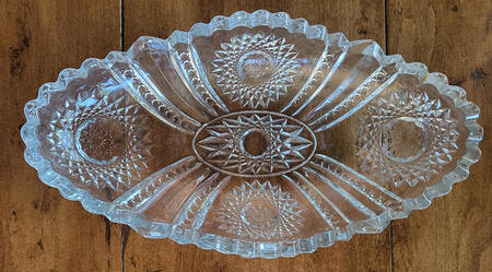 Beaded Panel Sunburst 11" Oval Bowl