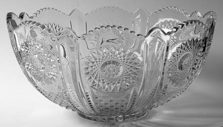 Beaded Panel Sunburst Punch Bowl