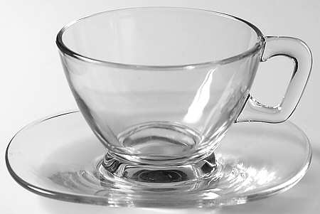 Cabochon Clear Cup & Saucer Set