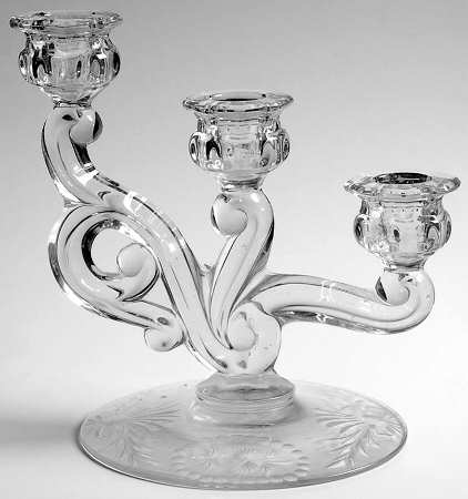 Chateau (Stem 3368, Cut) 3 Light Candlestick