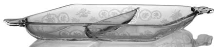 Chintz Clear (Stem 3389) Divided Pickle and Olive Dish