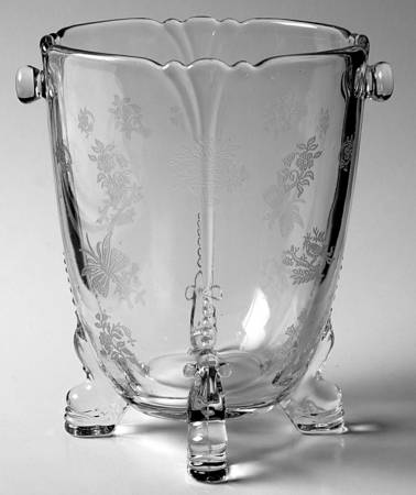 Chintz Clear (Stem 3389) Dolphin Footed Ice Bucket W/No Detachable Handle