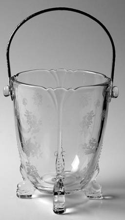 Chintz Clear (Stem 3389) Dolphin Footed Ice Bucket w/Detachable Handle