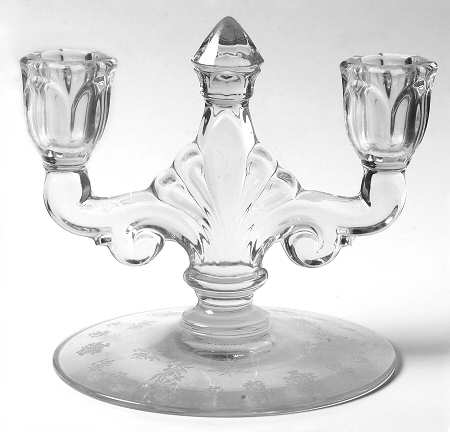 Chintz Clear (Stem 3389) Double Light Candlestick