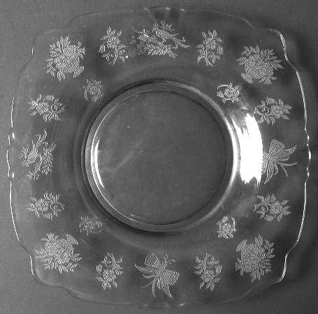 Chintz Clear (Stem 3389) Square Luncheon Plate