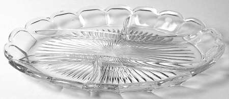 Colonial Clear (Stem 373-341) 13" Oval 5 Part Oval Relish