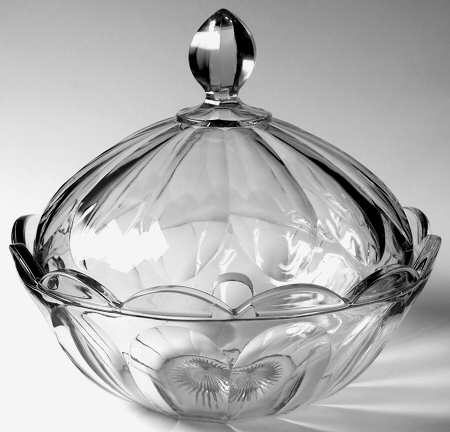 Colonial Clear (Stem 373-341) 1 1/2 Quart Crushed Fruit Bowl with Lid