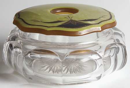 Colonial Clear (Stem 373-341) Round Hair Receiver & Celluloid Lid