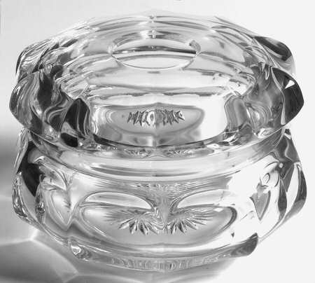 Colonial Clear (Stem 373-341) Round Hair Receiver & Lid