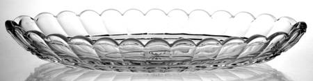 Cross Lined Flute 11" Oval Celery