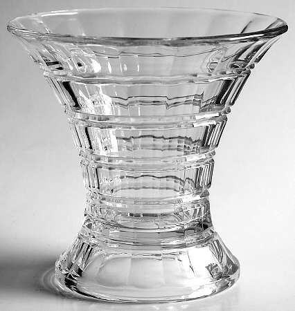 Cross Lined Flute 4" Flared Vase