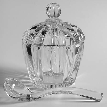 Crystolite (Pressed & Thin Blown) Marmalade with Lid & Ladle