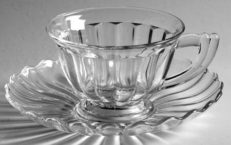 Crystolite (Pressed & Thin Blown) Cup and Saucer Set