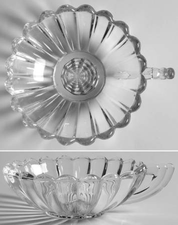 Crystolite (Pressed & Thin Blown) Open Flat Handled Jam/Jelly