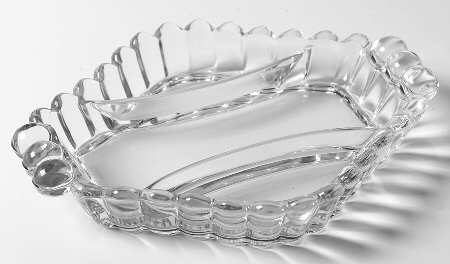 Crystolite (Pressed & Thin Blown) 9" Hexagonal 3 Part Relish