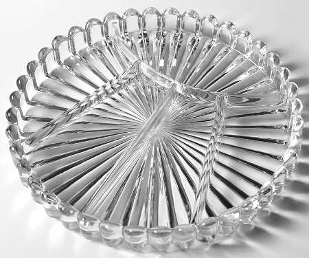 Crystolite (Pressed & Thin Blown) 10" Round 5 Part Relish