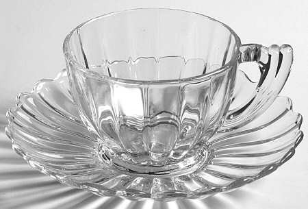 Crystolite (Pressed & Thin Blown) Cup and Saucer Set