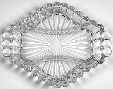 Crystolite (Pressed & Thin Blown) 9" Hexagonal 3 Part Relish