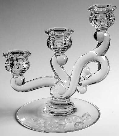 Dolly Madison Rose 3 Light Candlestick