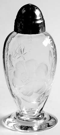 Dolly Madison Rose Footed Shaker & Metal Lid