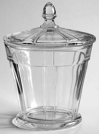 Double Rib and Panel Clear Sugar Bowl & Lid