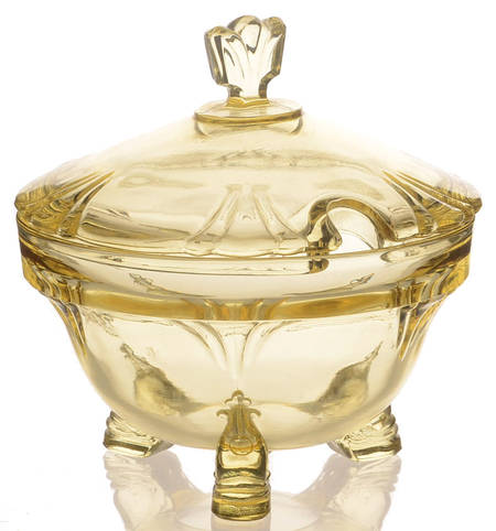 Empress Sahara Candy Box with Lid 3 Toed Dolphin by Heisey