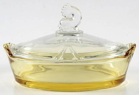 Empress Sahara Lemon Dish & Dolphin Finial Lid