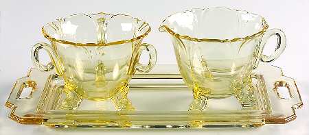 Empress Sahara Creamer, Sugar and Tray Set