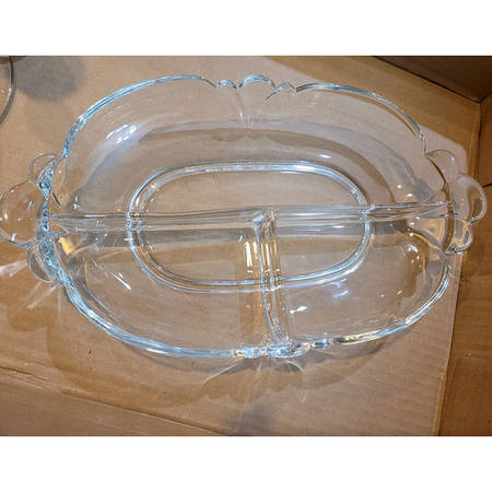 Empress Clear 11" Oval 3 Part Relish