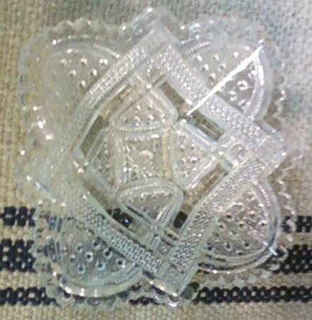 Fancy Loop Clear 4" Square Nappy