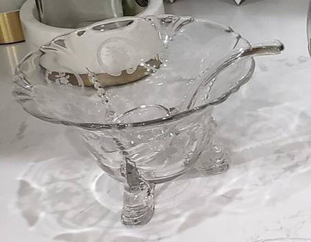 Formal Chintz Clear (Stem 3389) 3-Toed Dolphin Mayonnaise Bowl