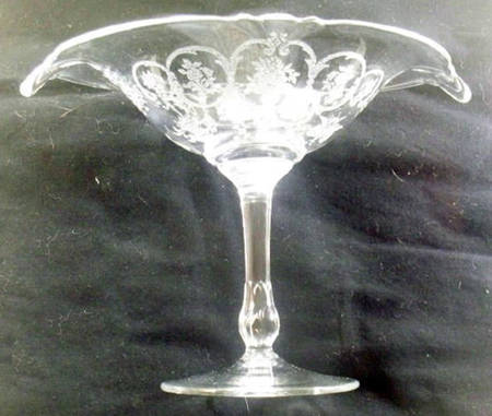 Formal Chintz Clear (Stem 3389) Oval Compote (Height X Width)