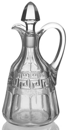Greek Key Clear 6 Oz Cruet & Stopper