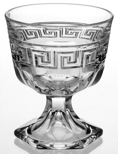 Greek Key Clear Footed Egg Cup