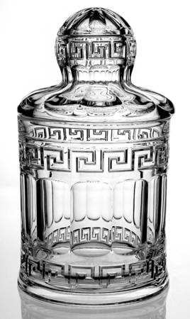 Greek Key Clear 1 Quart Crushed Fruit with Lid
