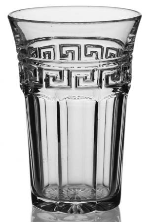 Greek Key Clear 10 Oz Flared Soda Tumbler