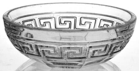 Greek Key Clear 5" Shallow Nappy