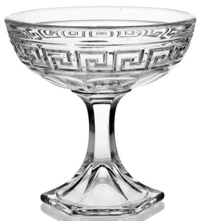Greek Key Clear Open Footed Tall Jam/Jelly